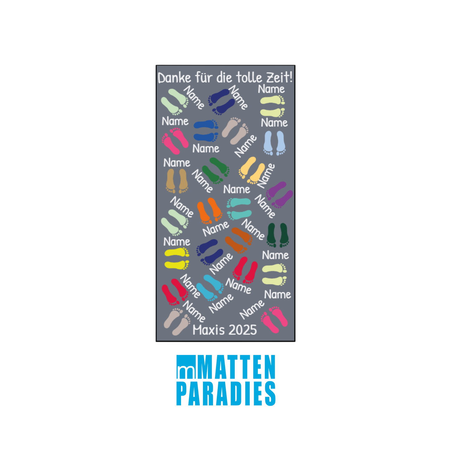 Kindergarten Kita Abschiedsmatte Fußabdrücke 200 x 100